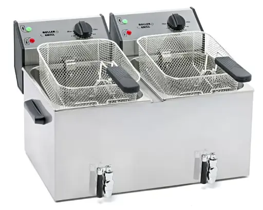 [FD80DR] مقلاة كهربائية مزدوجة الخزانات توضع على سطح الطاولة، رقم المرجع: FD 80 DR  Roller Grill